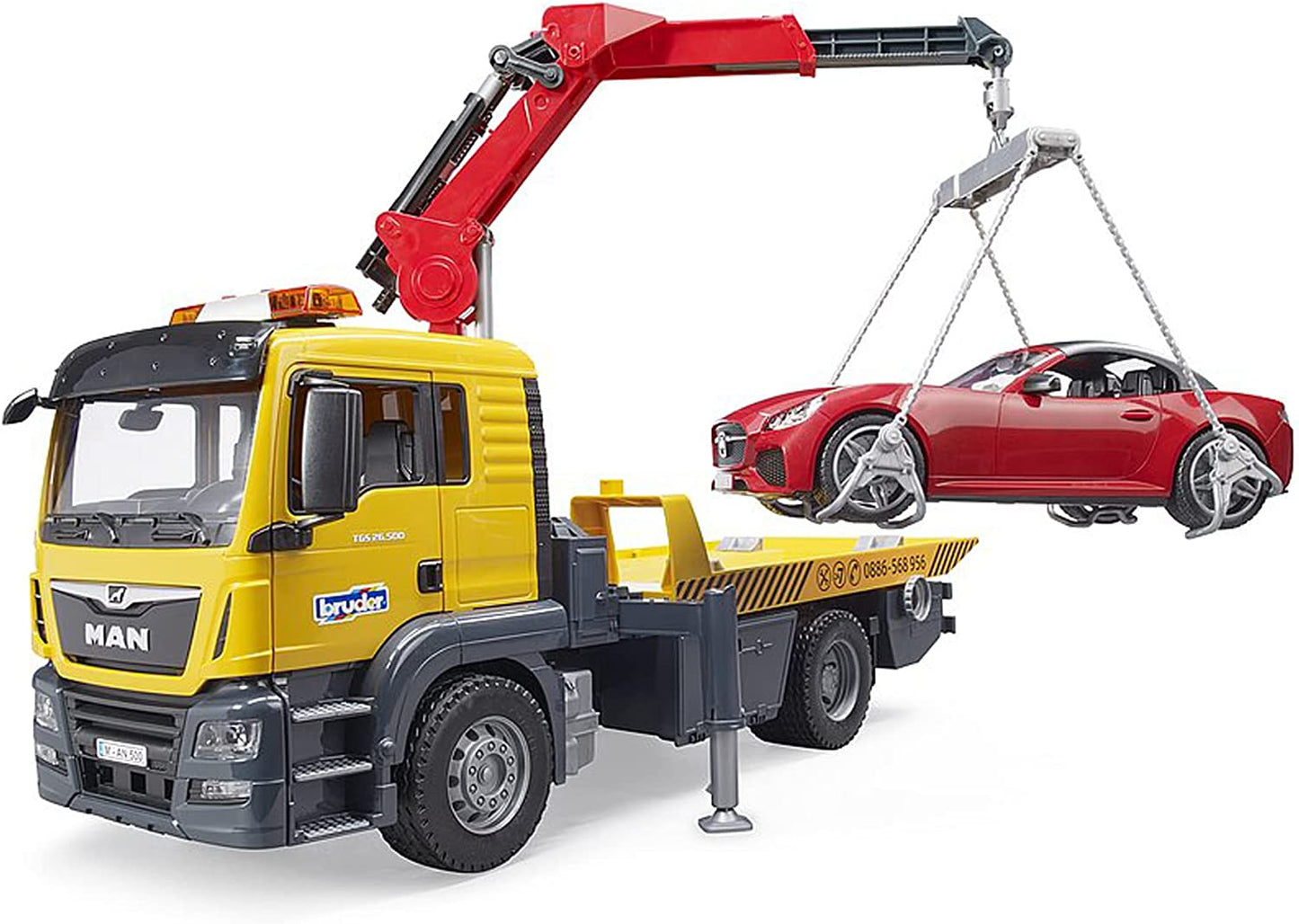 MAN TGS Abschlepp-LKW mit Roadster, Modellfahrzeug