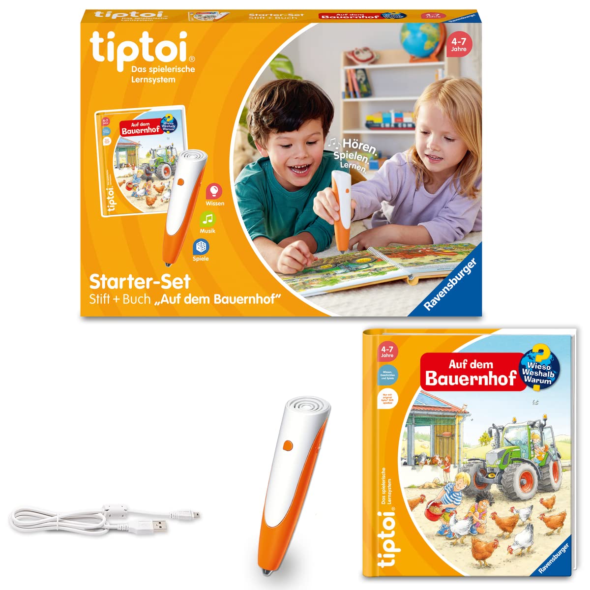 tiptoi Starter-Set: Wieso? Weshalb? Warum? Auf dem Bauernhof, Lernbuch, Neues Design Single