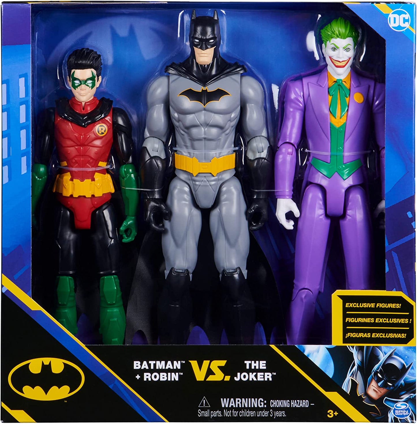 Batman 30 cm Figuren-Set aus Batman (Rebirth), Robin und Joker, Spielfigur