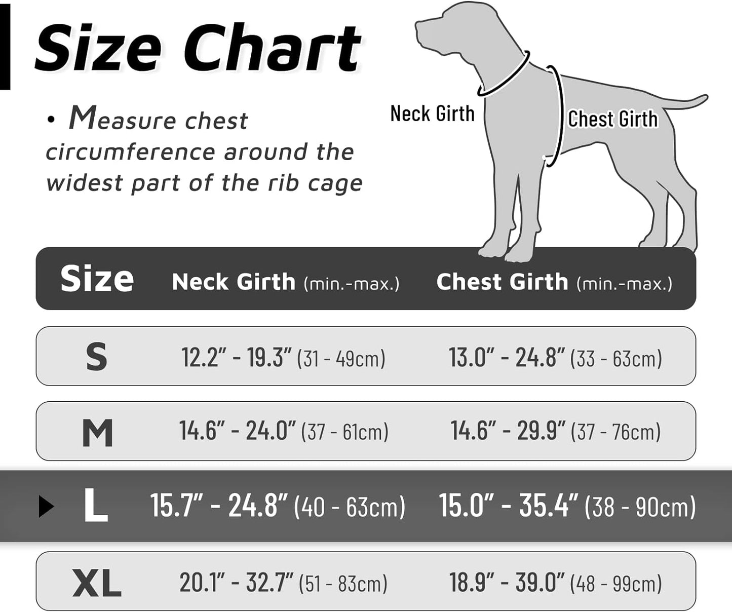 Hundegeschirr Grosse Hunde, L (1er Pack) Schwarz