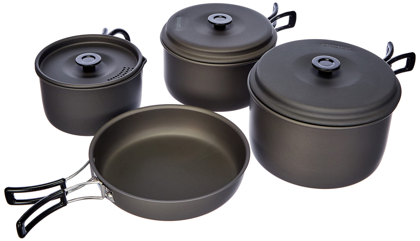Trekking-Geschirrset, Alu, 8-teilig, Topf-Set, Single
