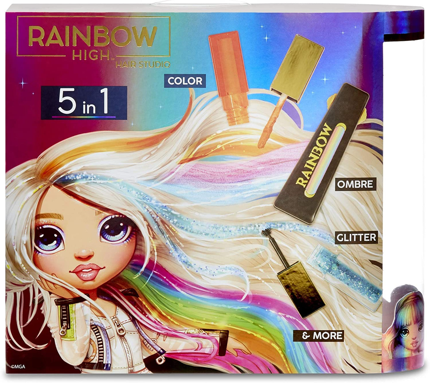 Rainbow Surprise Hair Play Rainbow Doll, Puppe