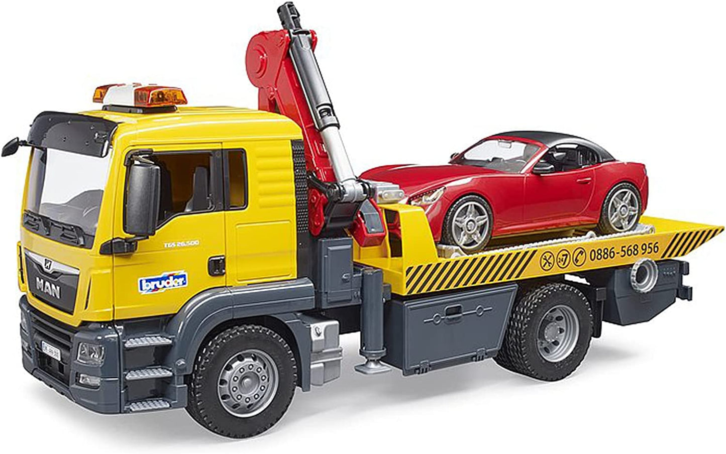 MAN TGS Abschlepp-LKW mit Roadster, Modellfahrzeug