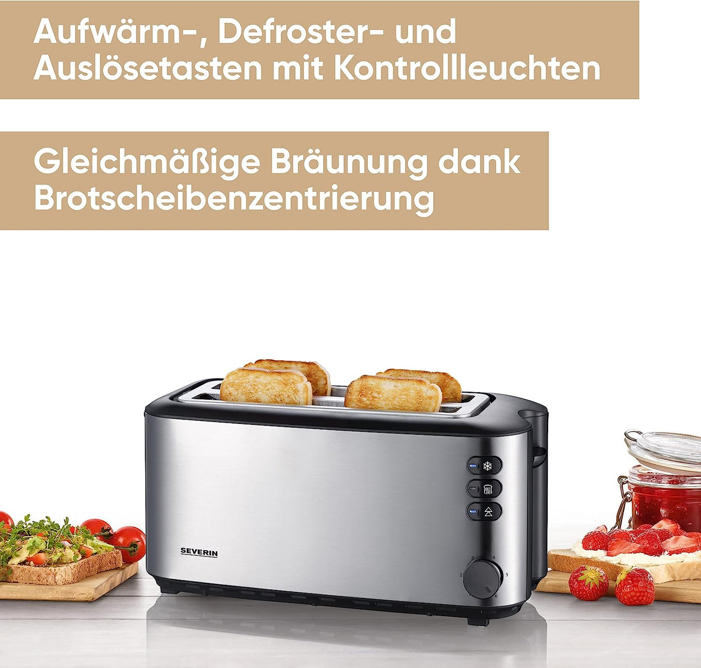 Automatik-Langschlitztoaster AT 2509, Edelstahl