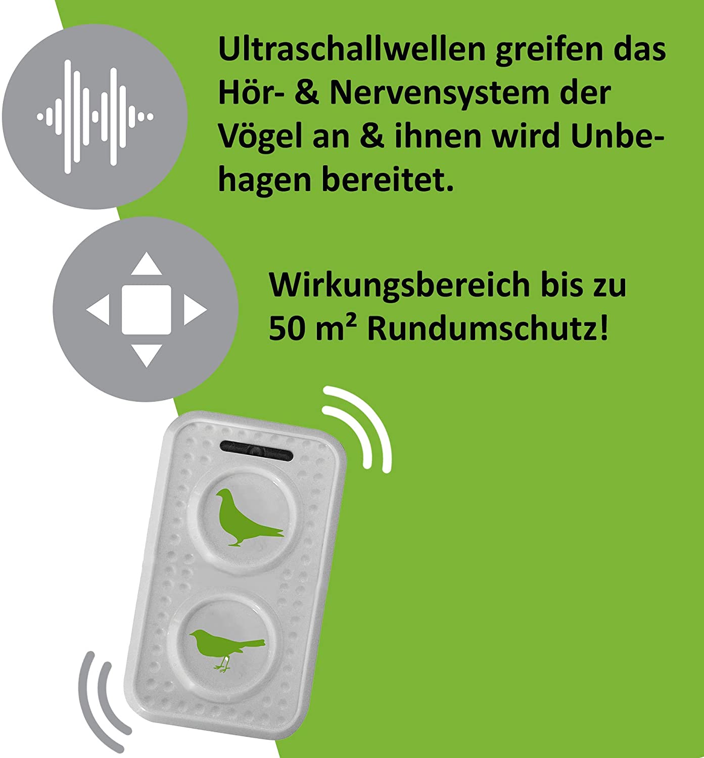 Vogelschreck mit Ultraschall