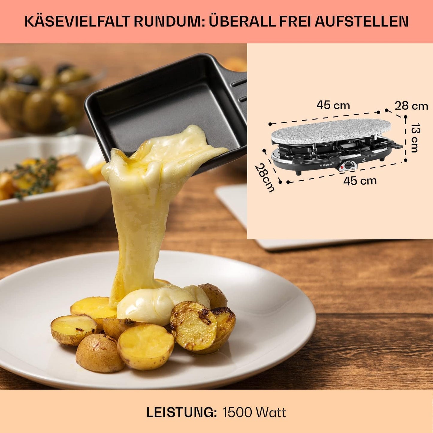 GQ6-Steaklette, 2-in-1 Grill ohne Untersetzer & Holzspatel