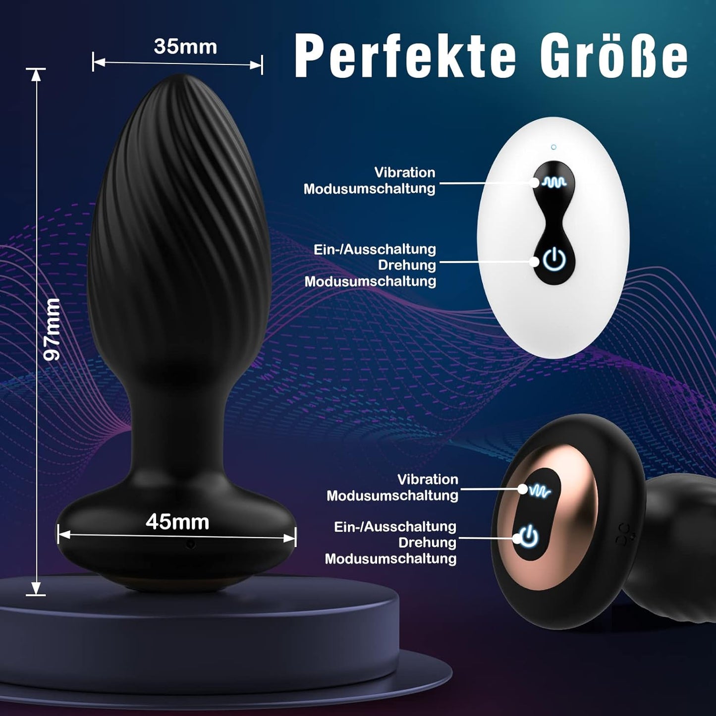 Rotierender Analplug, Schwarz