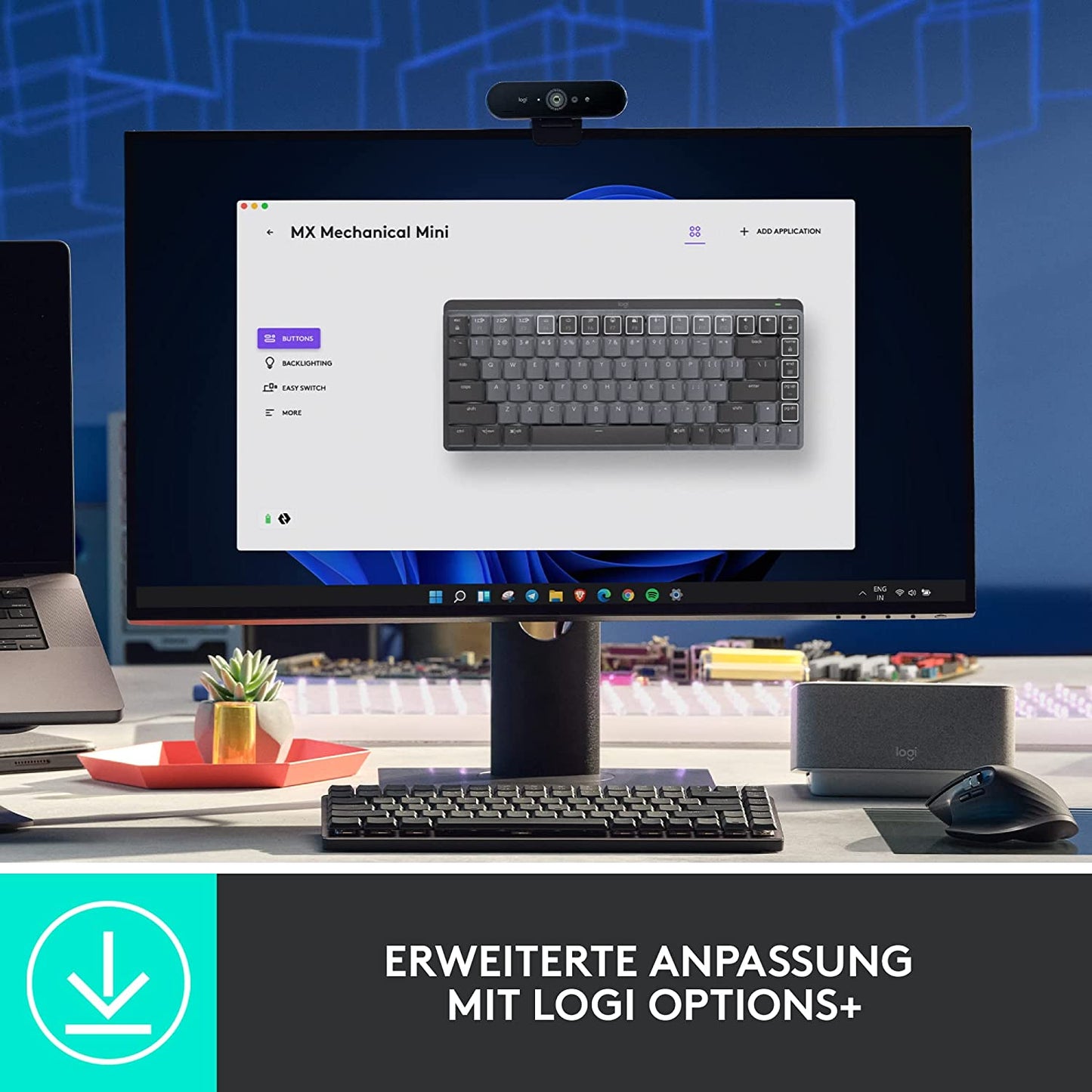 MX Mechanical Mini, Tastatur, Graphit Taktil (leises Tippen) Kompakt