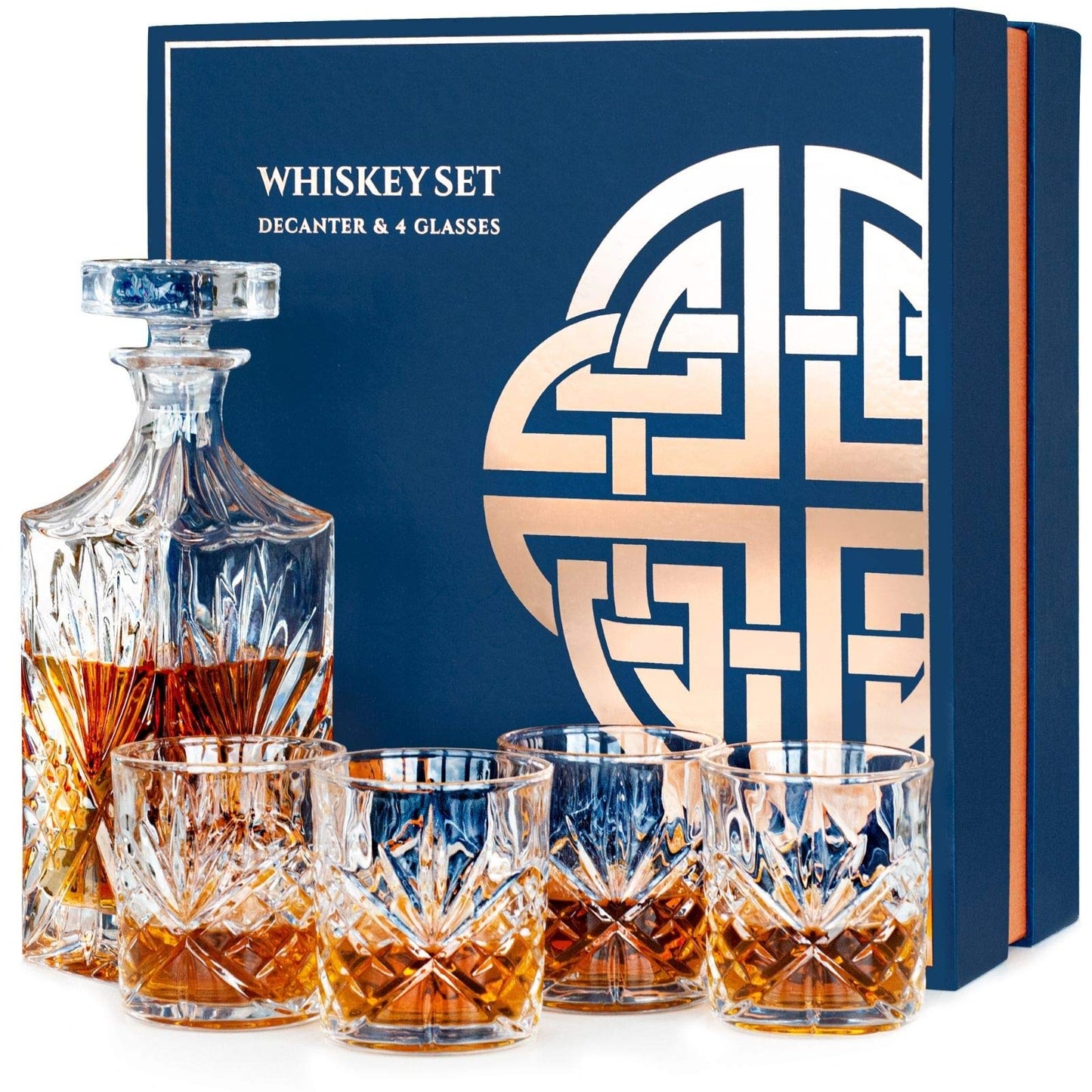 Gläser und Karaffe für Whisky, 5 Stück (1er Pack)
