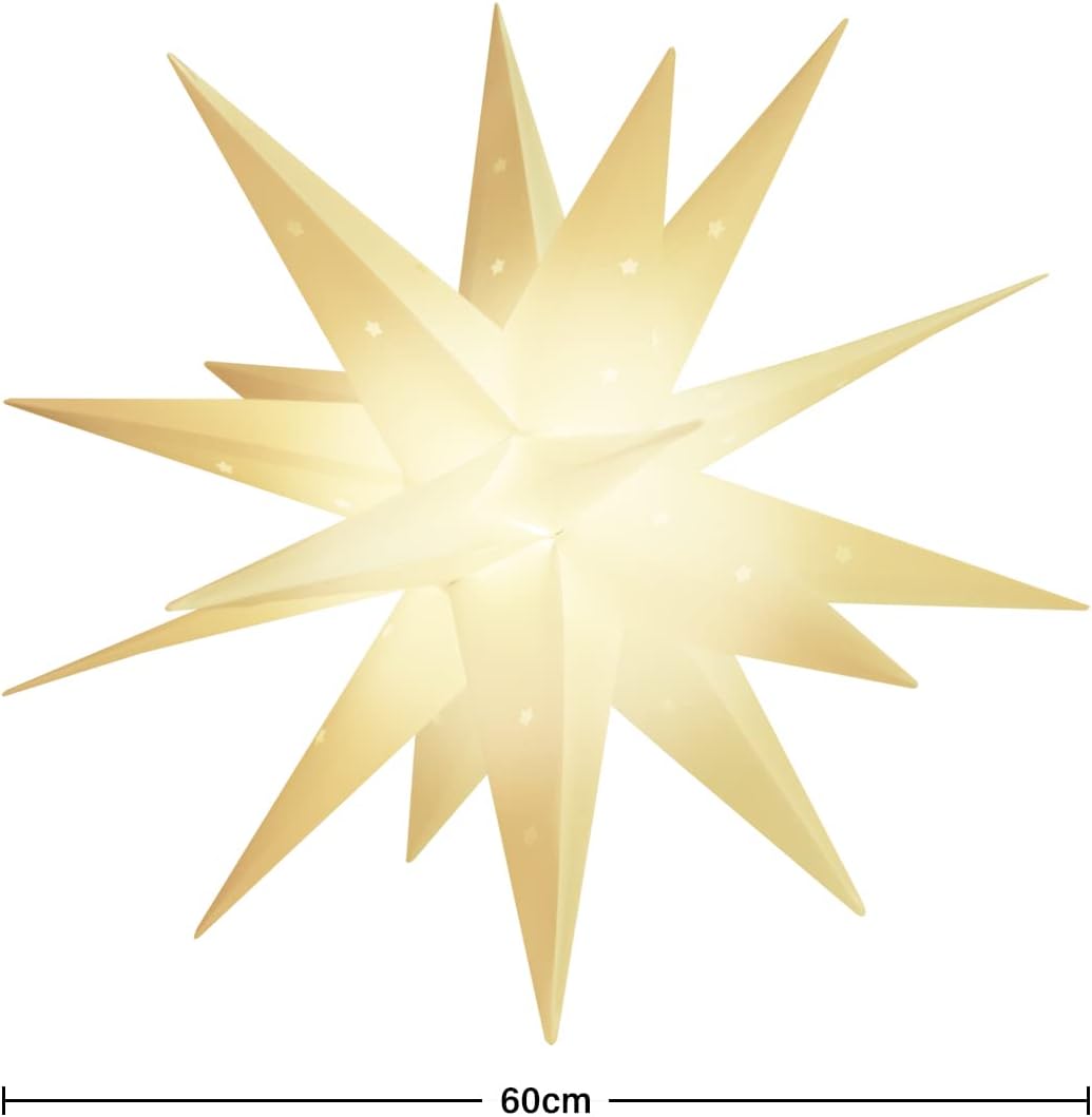 3D LED Leuchtstern, Warmweiss Licht