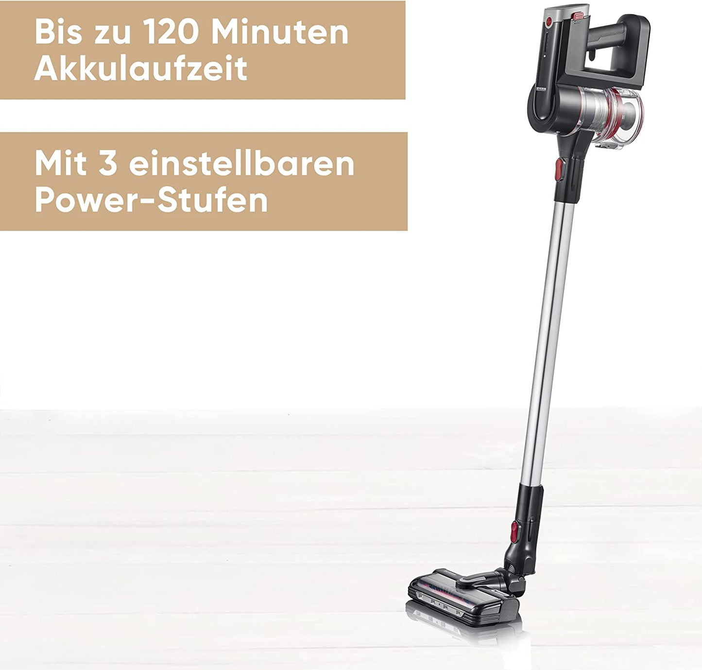 HV 7168, Stielstaubsauger, Schwarz, Rot, Silber
