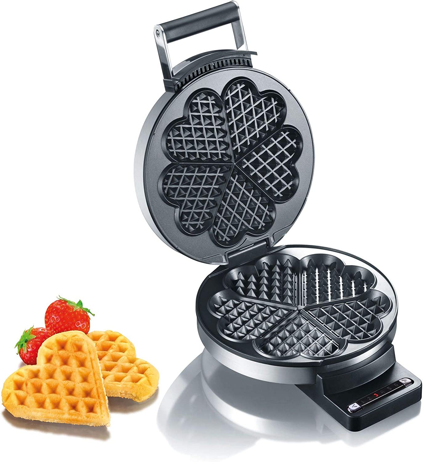 Waffelautomat WA 80, Waffeleisen, Edelstahl Matt Single