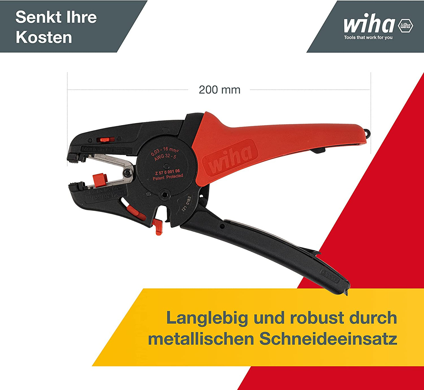 Abisolierwerkzeug automatisch, Abisolier-Zange, 200 mm