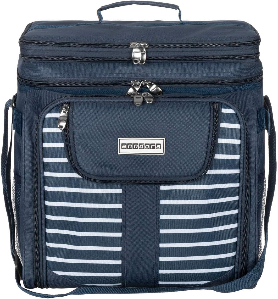 Picknicktasche, Navy Blau Weiss