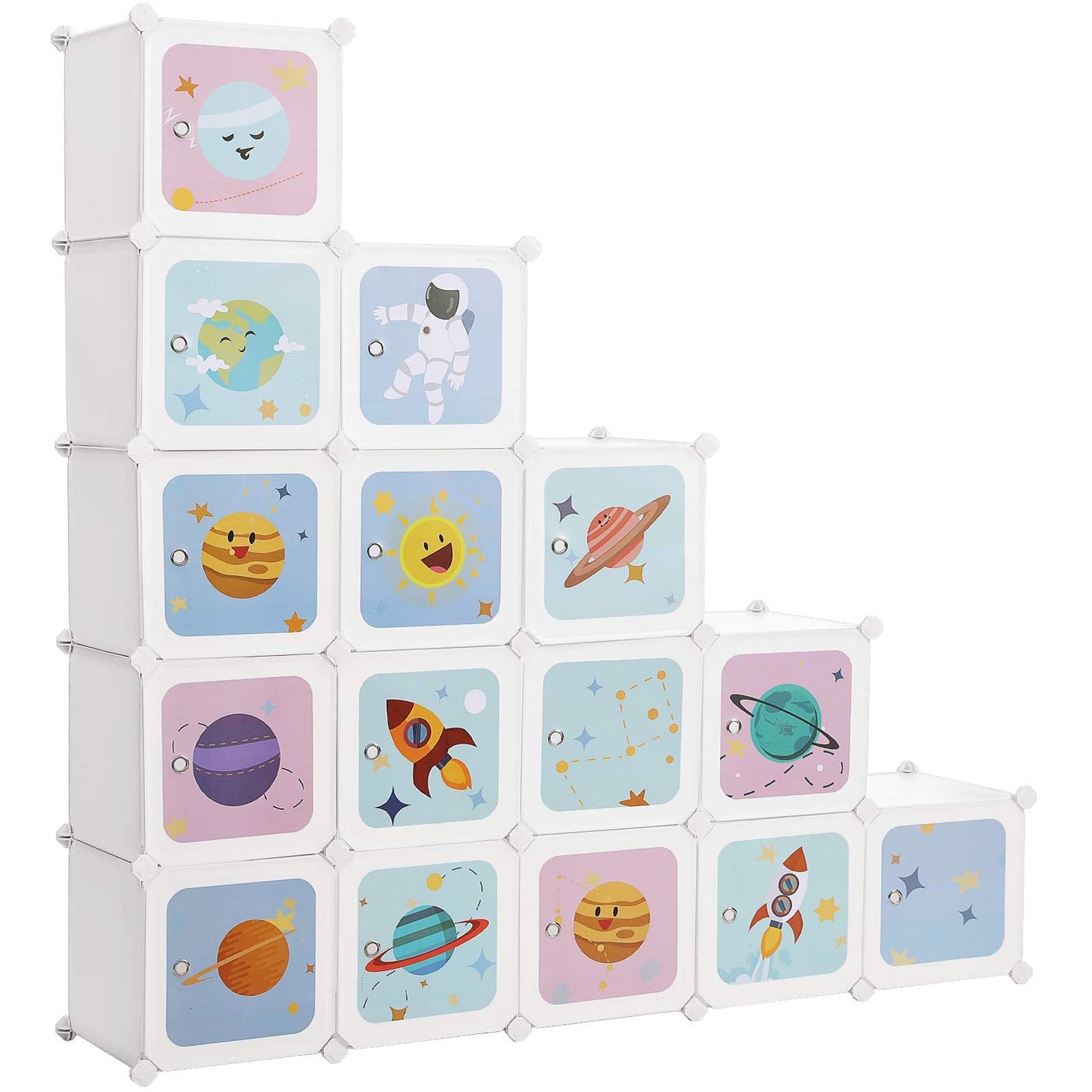 Regalsystem mit 15 Wuerfeln, Regalsystem mit 15 Wuerfeln 153 x 31 x 153 cm, weiss