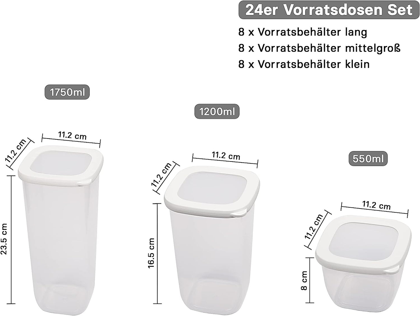 Vorratsdosen Set, 24 - Weiss