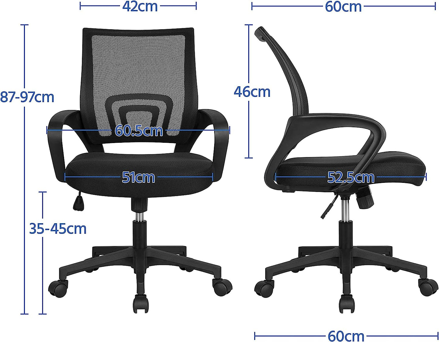 Ergonomischer Schreibtischstuhl, Schwarz