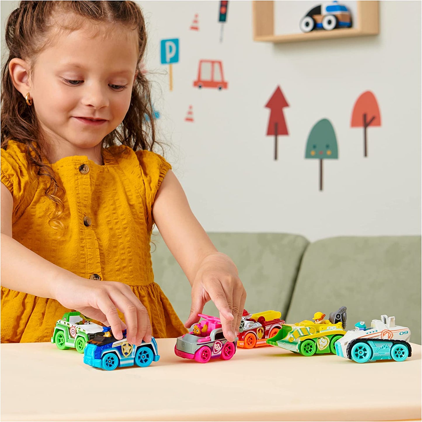 Paw Patrol True Metal Neon Fahrzeuge 6er-Geschenkset, Spielfahrzeug