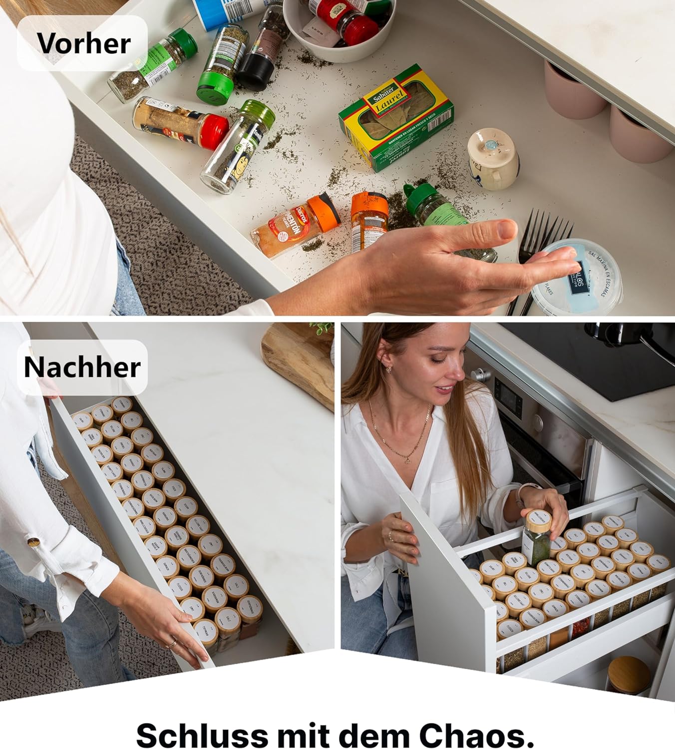 Gewürzgläser-Set mit Schraubkappe, 24er Set - Weiss