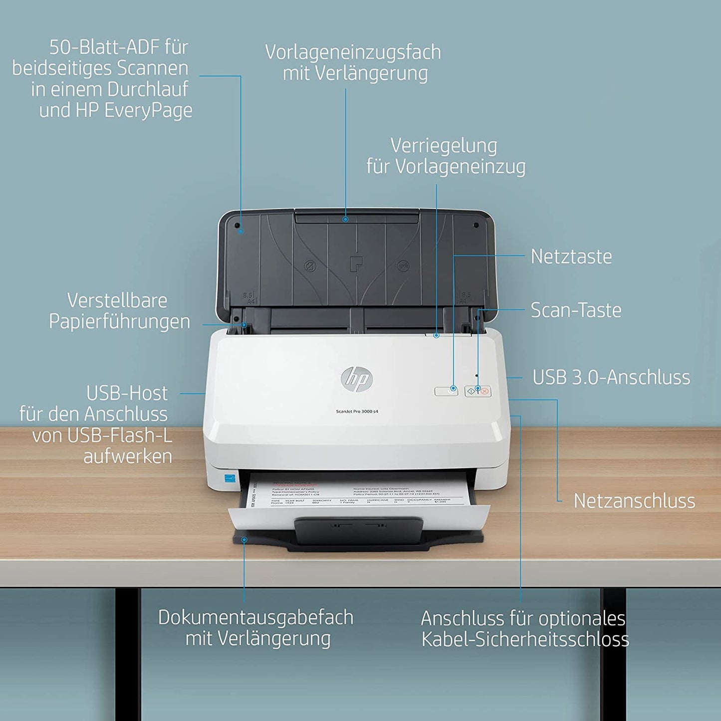 ScanJet Pro 3000 s4, Einzugsscanner