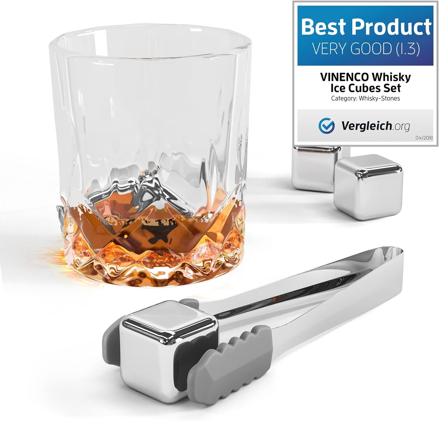 Whisky Steine Set, 8er Set Edelstahl, Edelstahl