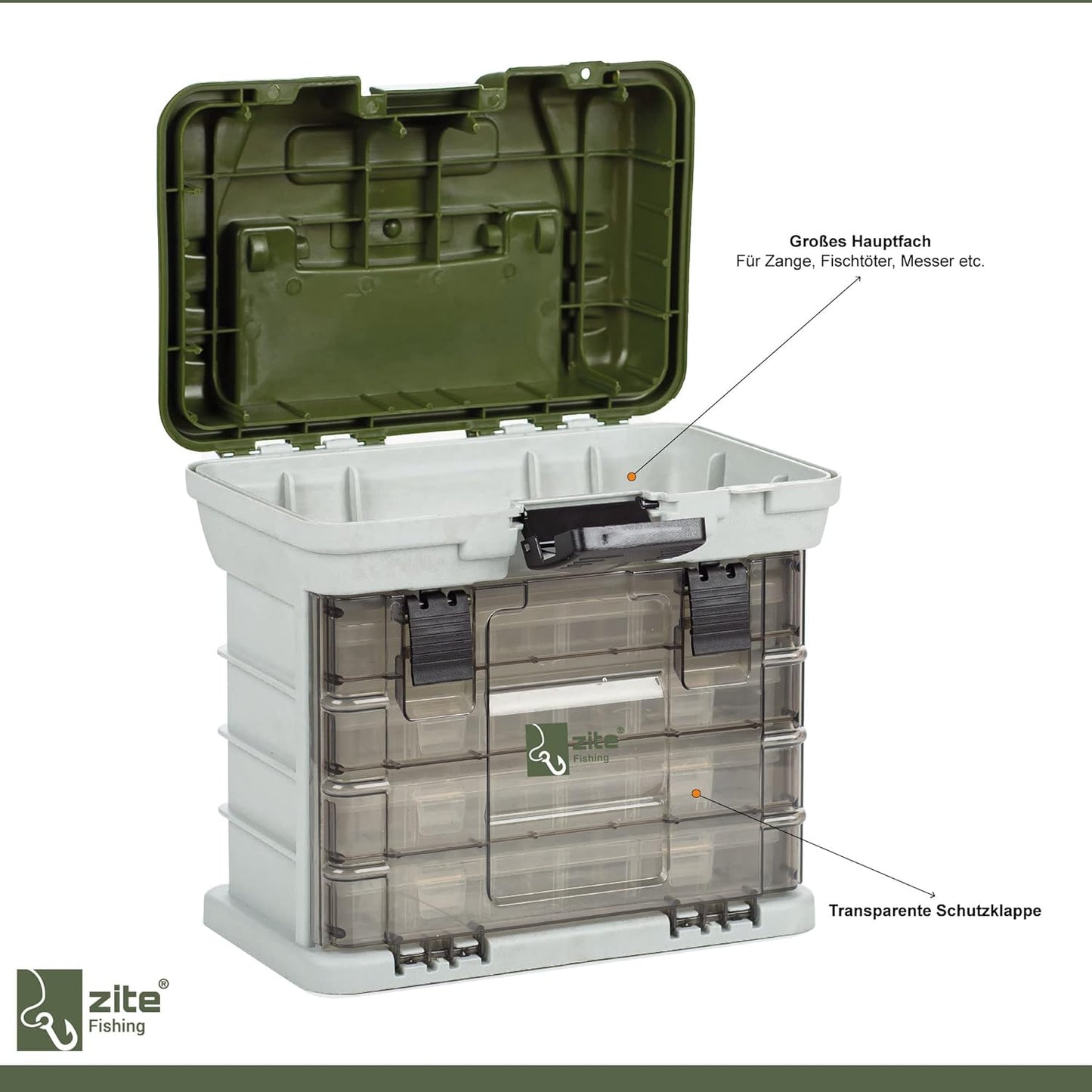 Fishing Angelkoffer mit 4 Tackleboxen