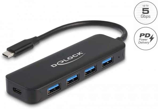 USB Type-C Hub 4 Port USB 3.2 Gen 1 mit Power Delivery 85 Watt, USB-Hub