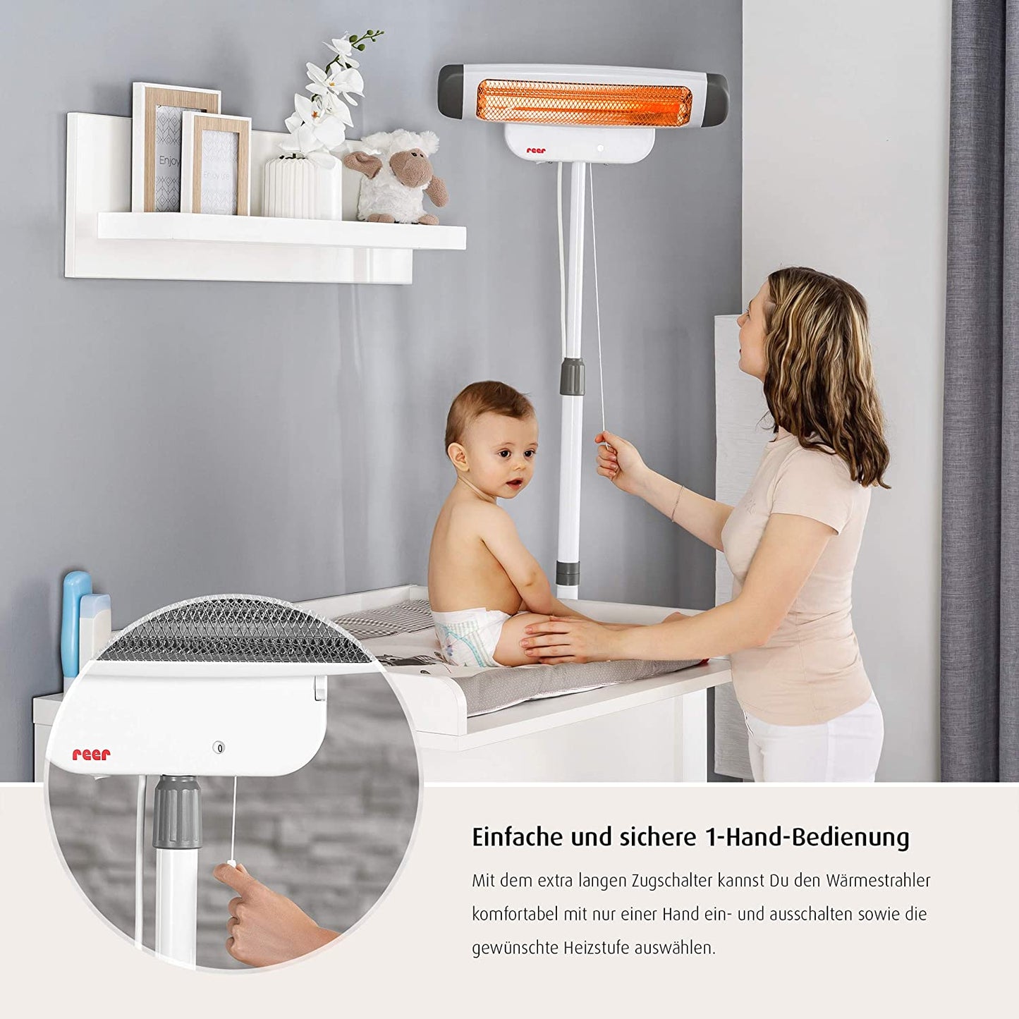 FeelWell 2in1 Wickeltisch-Wärmestrahler, Heizstrahler
