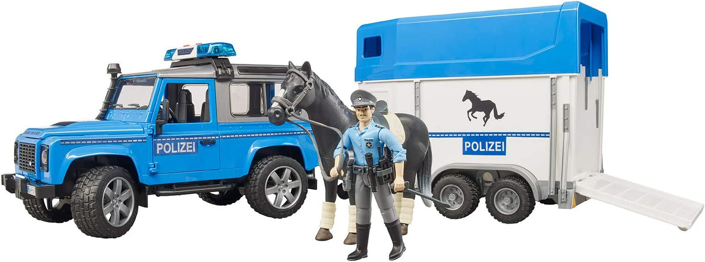 Land Rover Defender Polizeifahrzeug und Pferdeanhänger, Modellfahrzeug