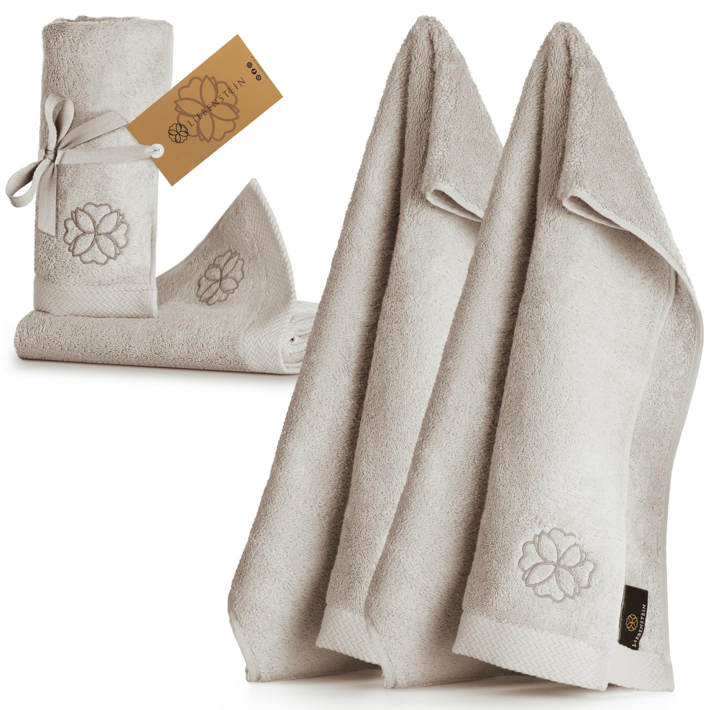 Handtuch 4er-Set, Beige