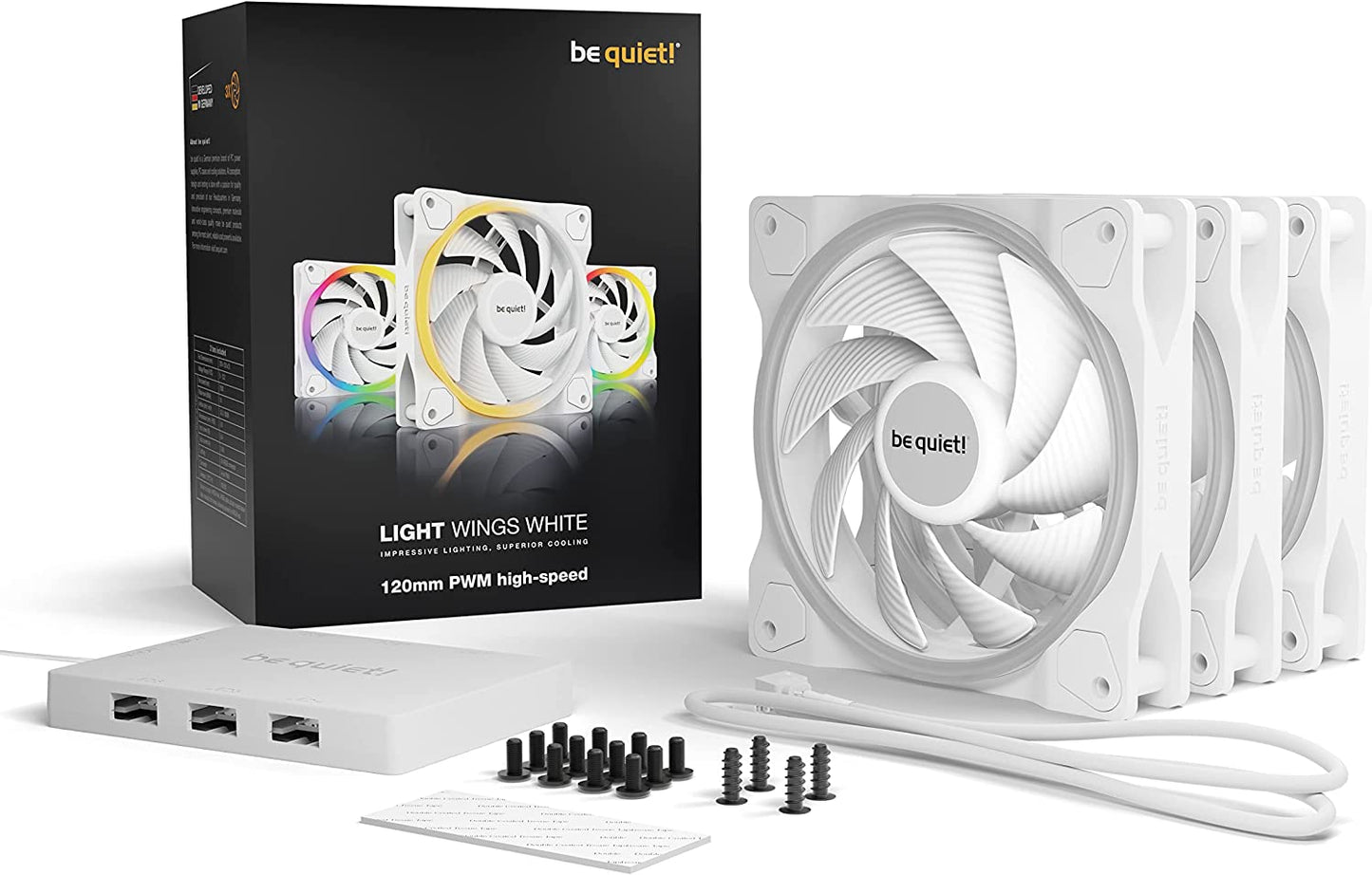 Light Wings White 120mm PWM high-speed Triple Pack, Gehäuselüfter