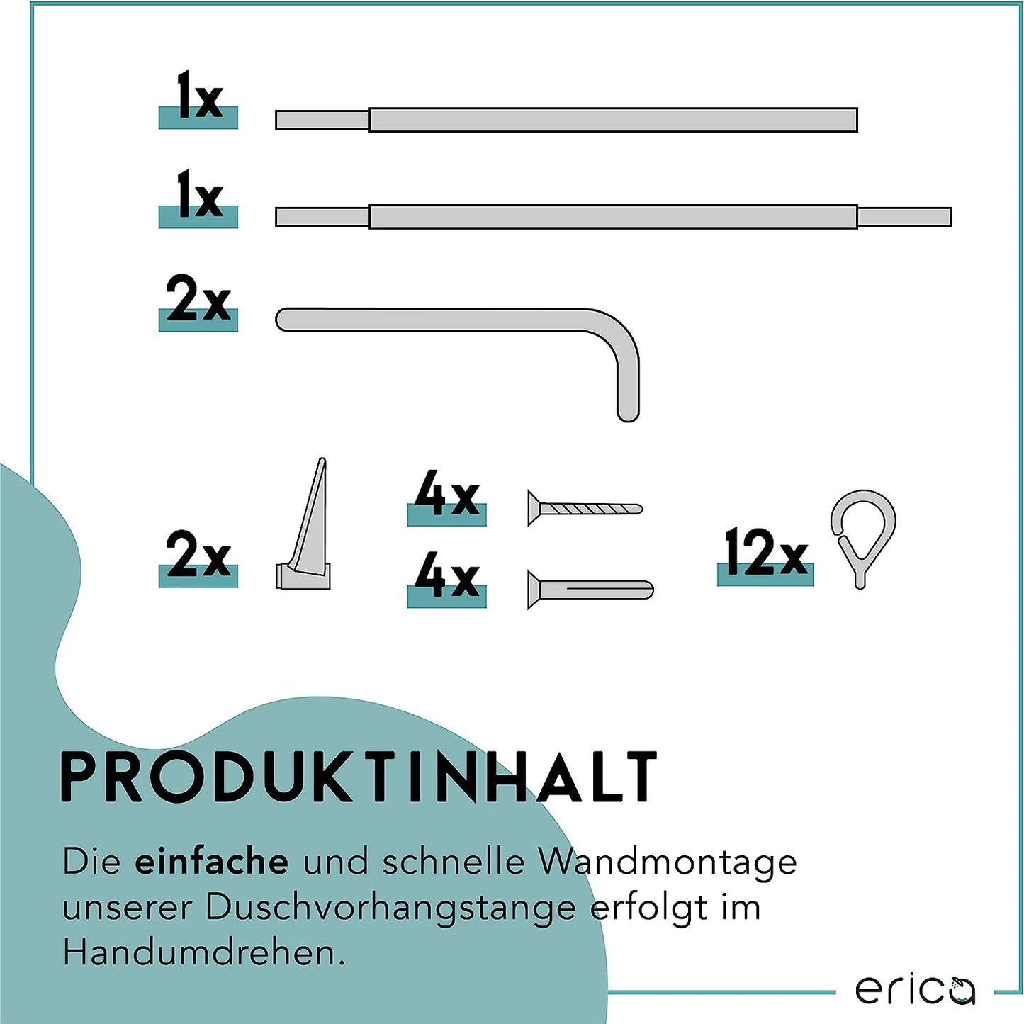 Vorhangstange, Mattes Silber