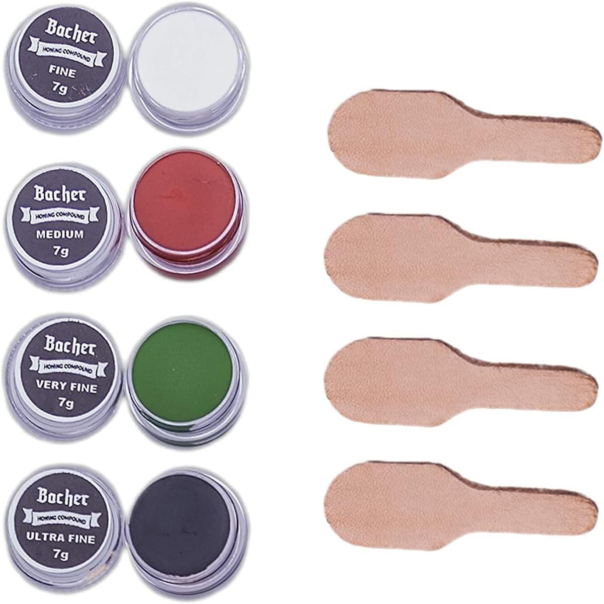 Schleifstein Set, Set 8 Wetzstein + Strop