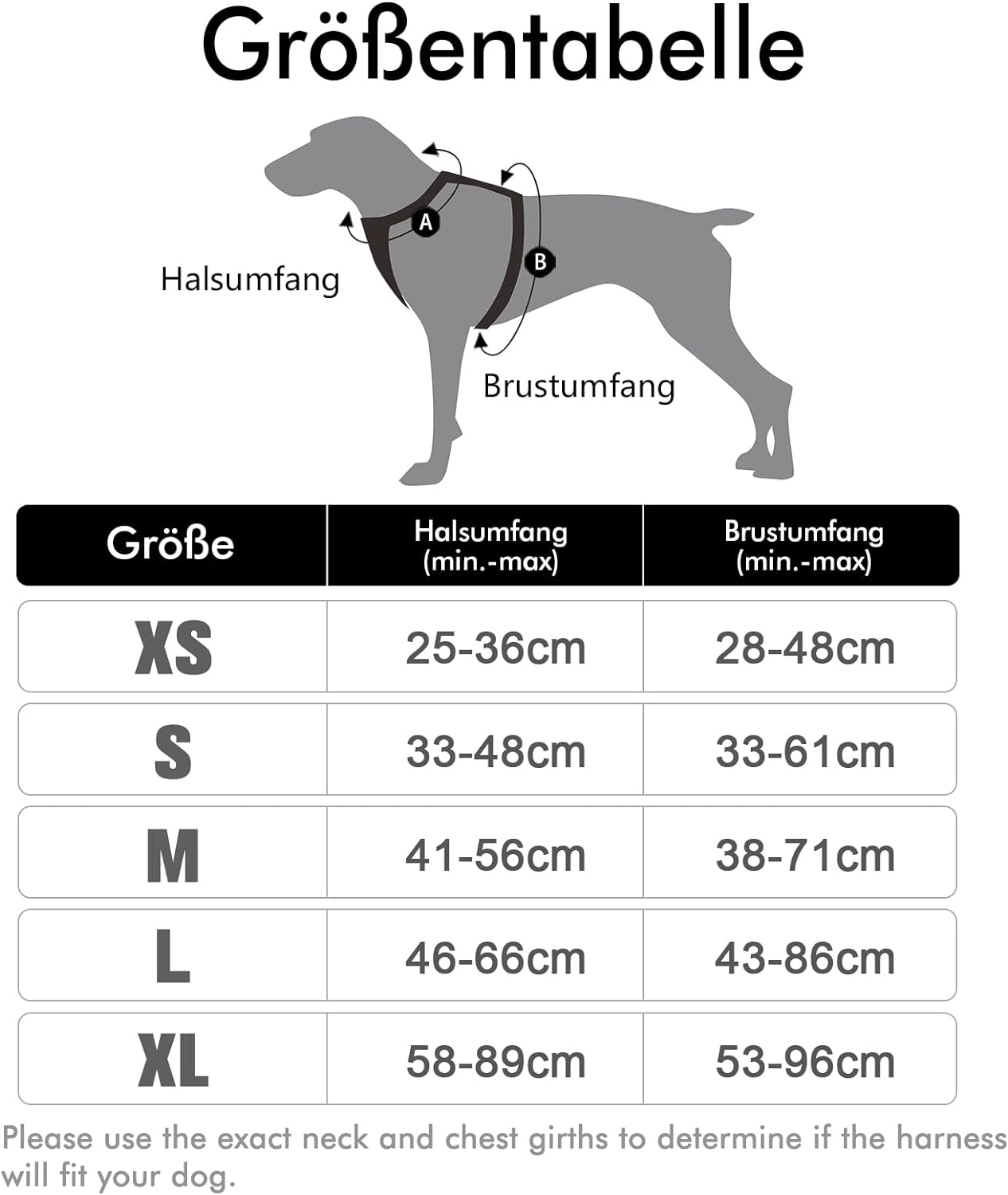 No-Pull Hundegeschirr, L (1er Pack) Schwarz