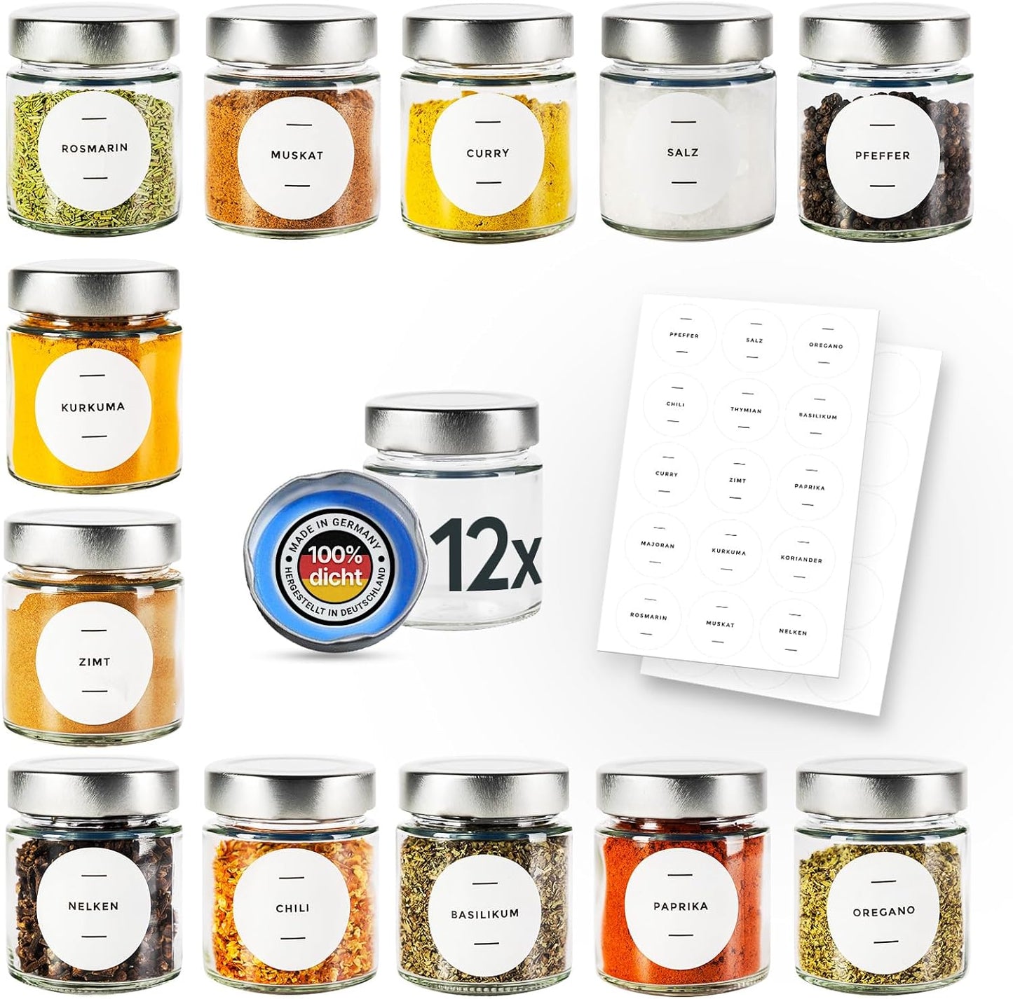 Gewürzgläser Set, 150 ml