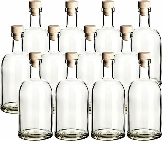 12er-Set Glasflaschen, Transparent/Hgk - 500ml, 12 Stück - 500ml