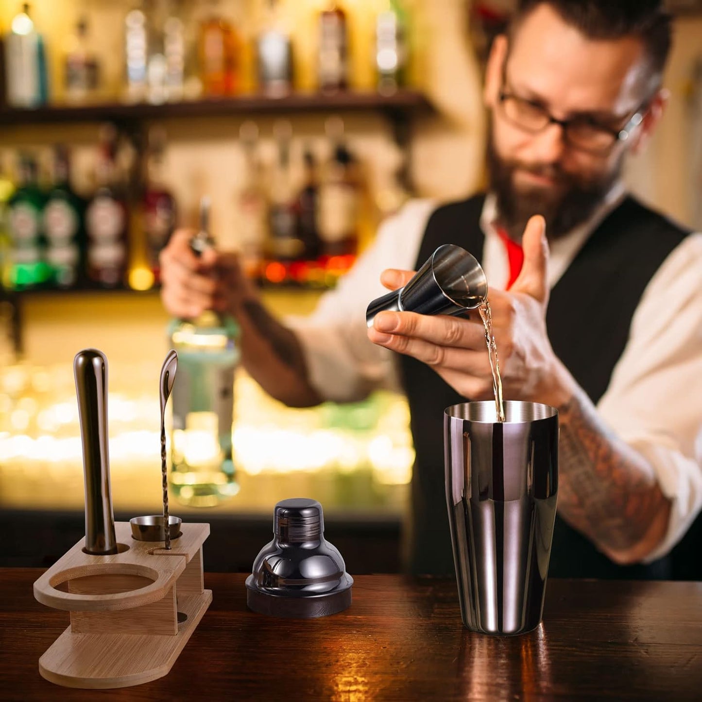 Cocktail Shaker Set, Grau