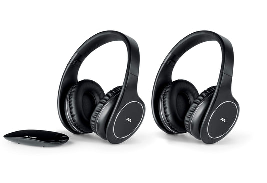 2 x kabellose Stereo-TV-Headsets, 2 x kabellose Stereo-TV-Headsets, schwarz