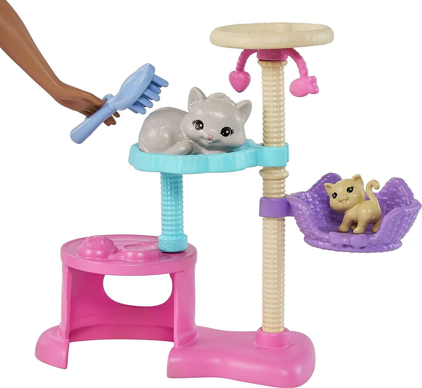 Barbie-Puppe und Kätzchen Kratzbaum Spielset