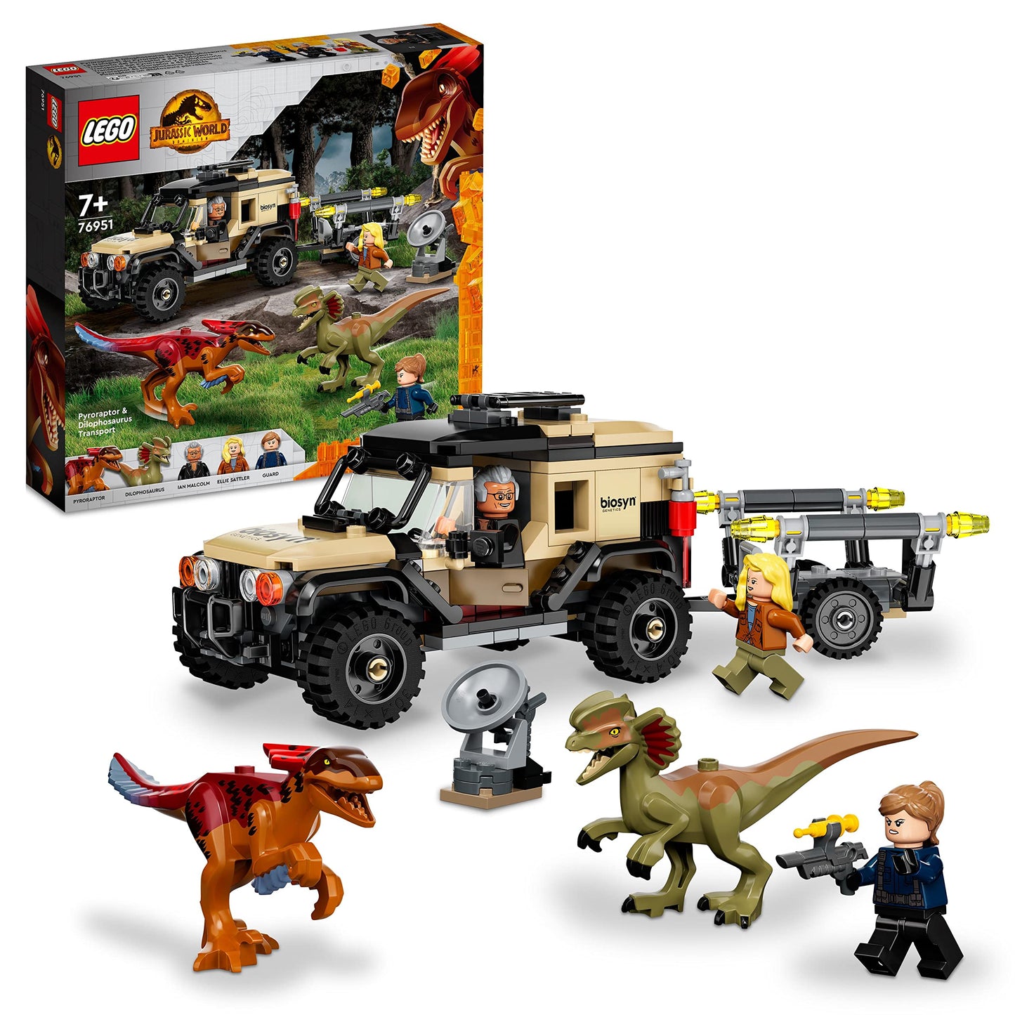 76951 Jurassic World Pyroraptor & Dilophosaurus Transport, Konstruktionsspielzeug