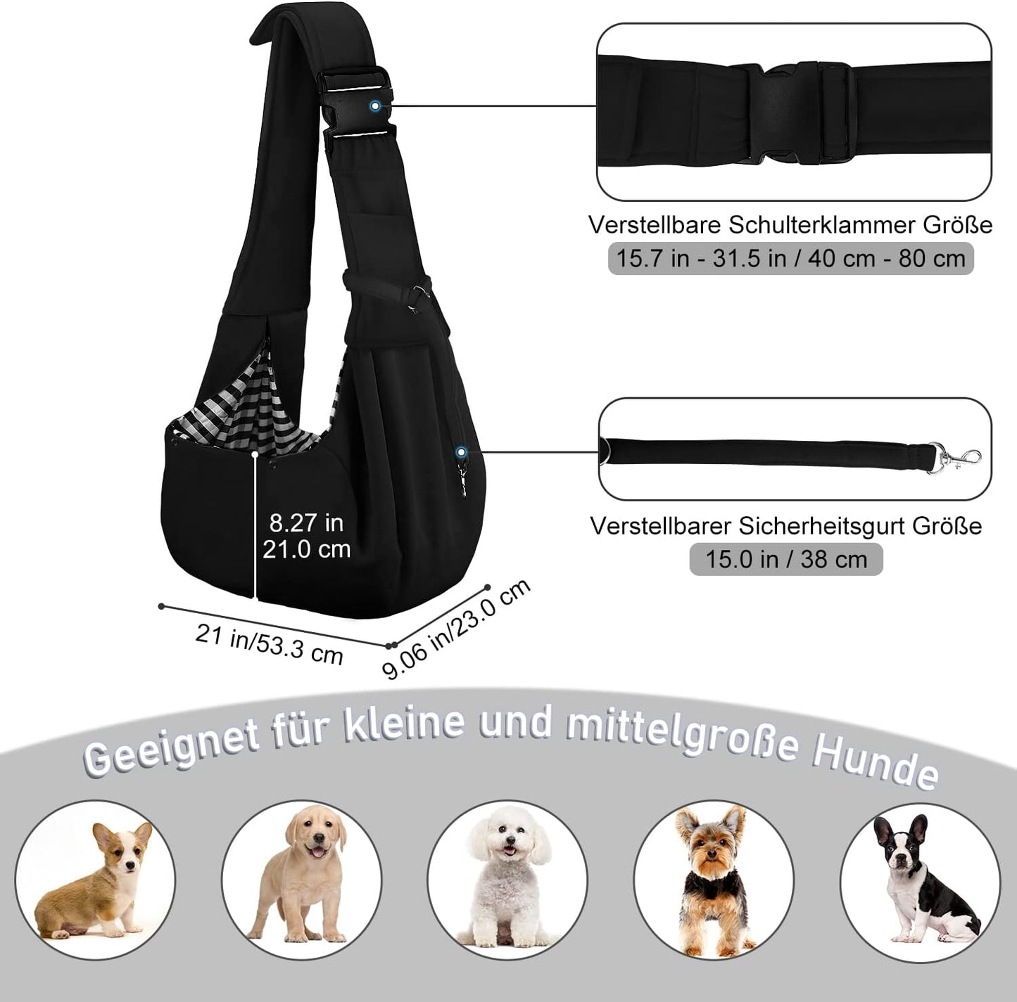 Tragetuch Hund, Farbe: Schwarz