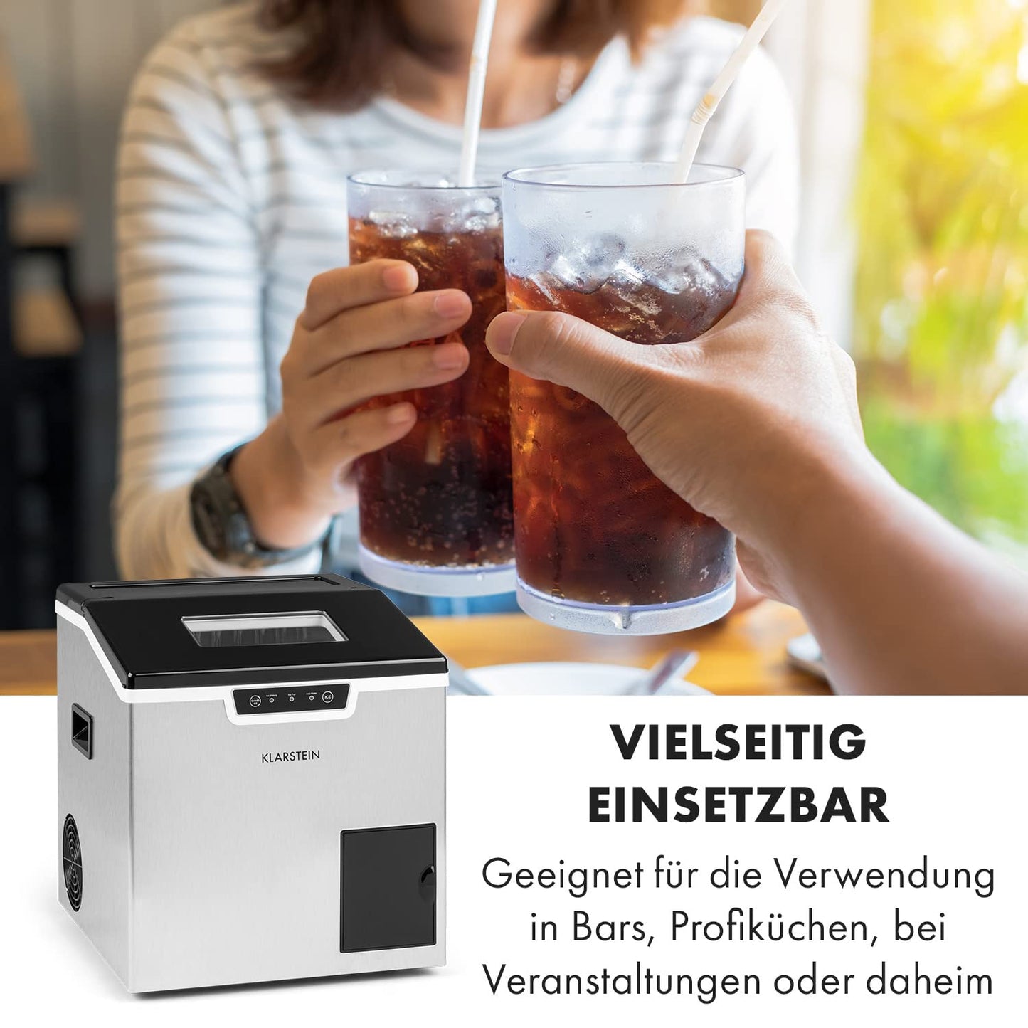 Ice Festival Eiswürfelmaschine, 3 L, Grau / Schwarz