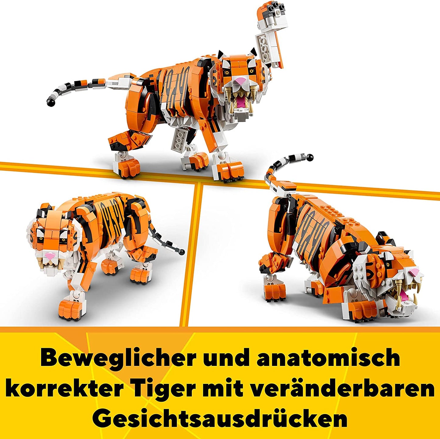 31129 Creator 3-in-1 Majestätischer Tiger, Konstruktionsspielzeug