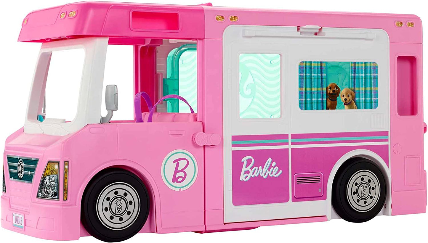 Barbie 3-in-1 Super Abenteuer-Camper, Spielfahrzeug