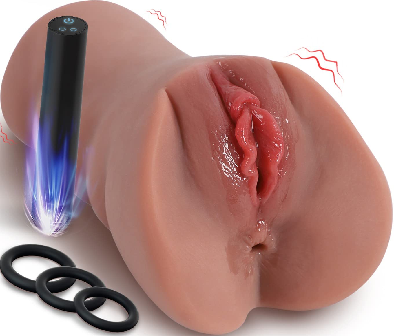 Penisvibrator Set, Braun