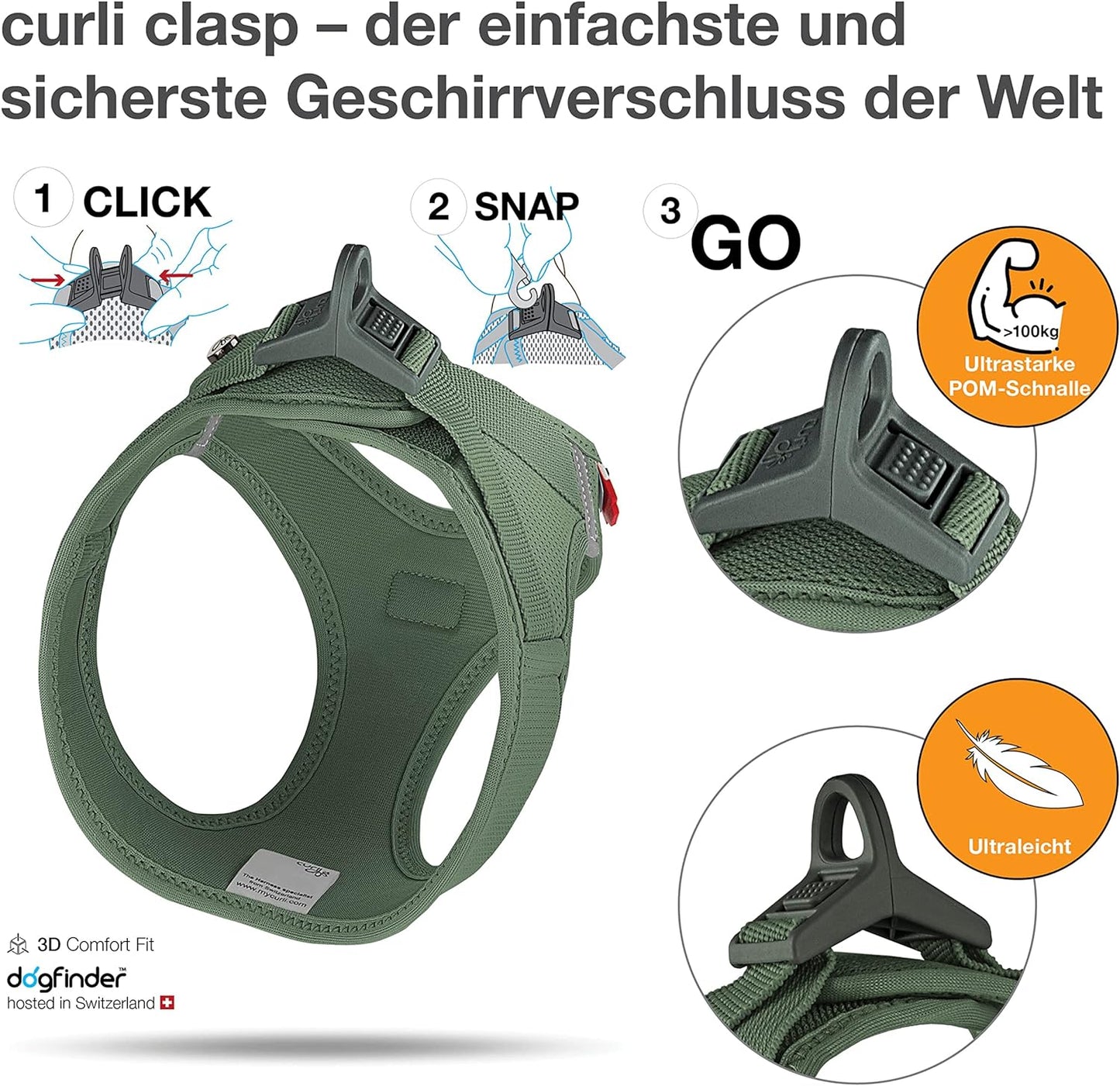 Vest Harness, Grün (Moss), S, Einfarbig