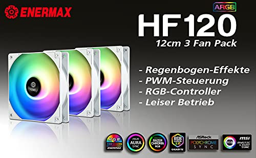 HF120 ARGB White 3 Pack 120x120x25, Gehäuselüfter