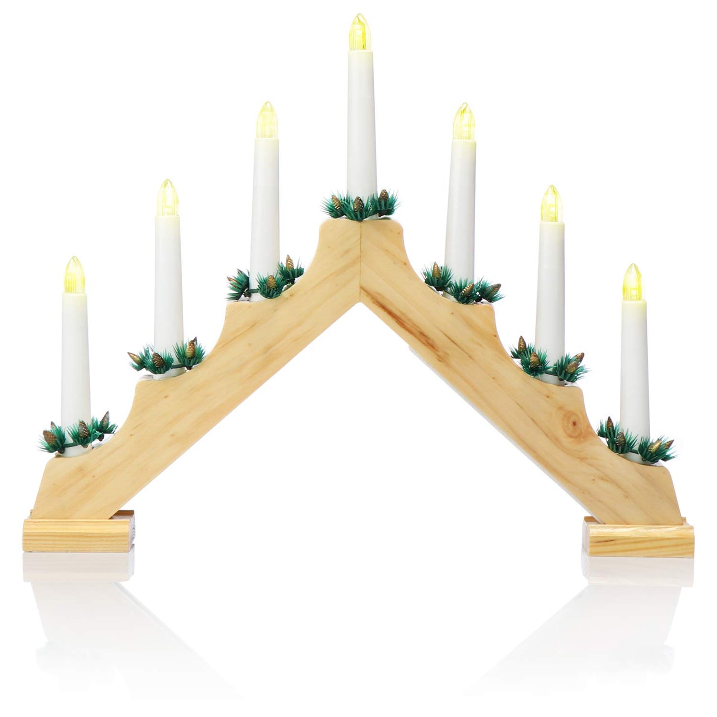 LED-Schwibbogen, 01 Stück - 7 Leds Holz