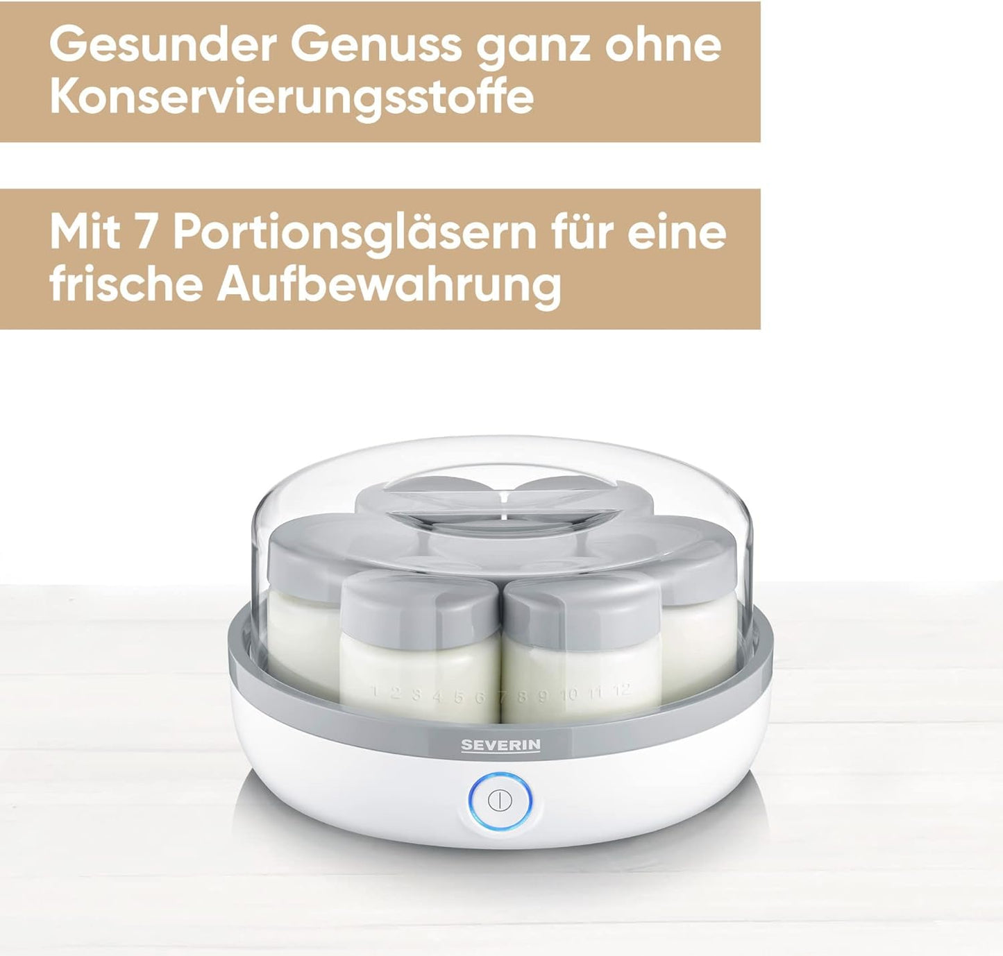 Joghurtbereiter JG 3518, Single | modernes Design mit Drucktaste