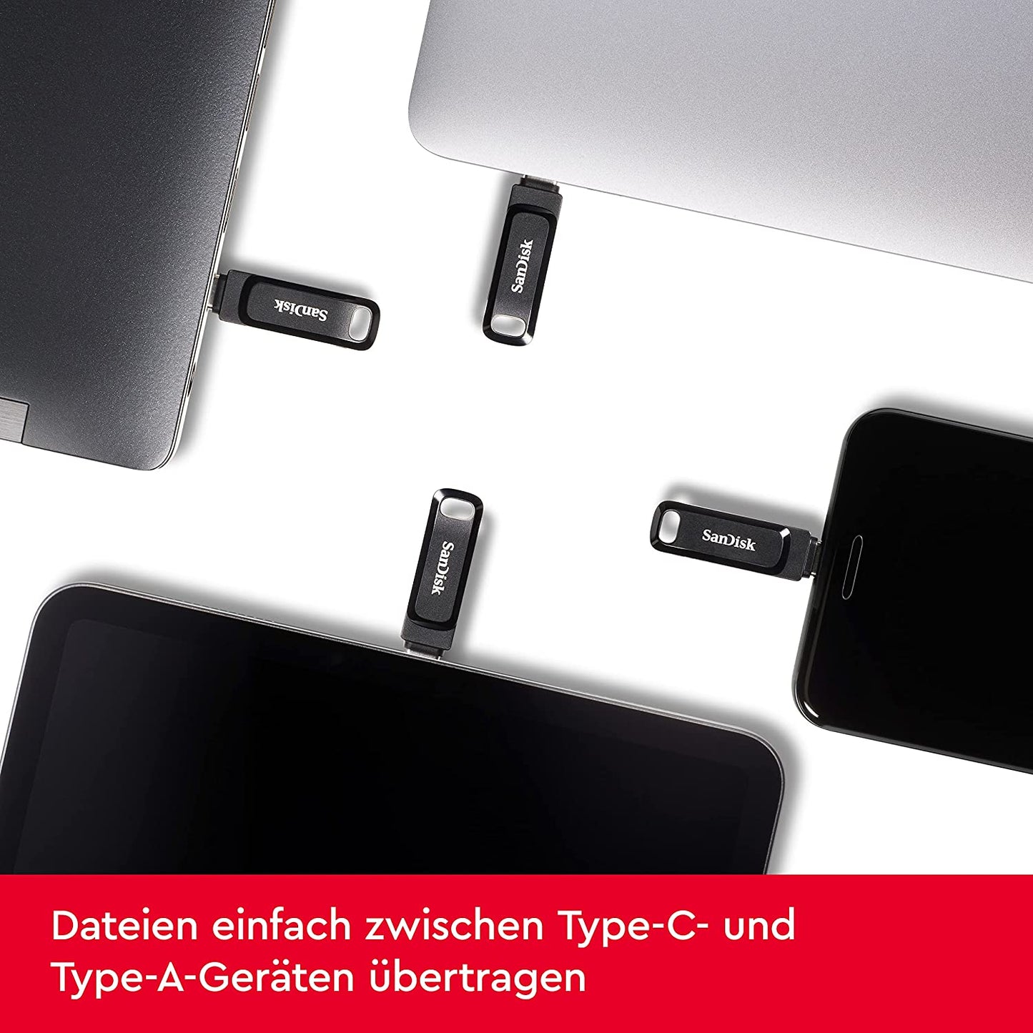 Ultra Dual Drive Go 256 GB, USB-Stick, Dual Drive Go 256 GB Schwarz